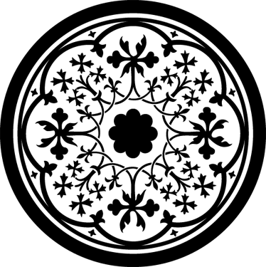 Tappeto vinile fiori rosetta gotica - TenStickers