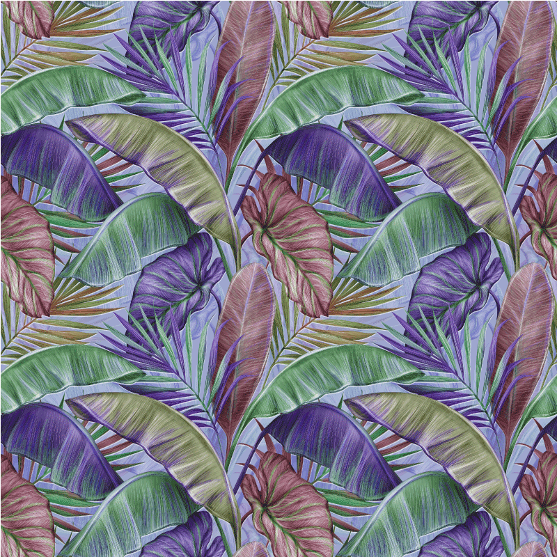 Tappeto vinile fiori design foglie viola - TenStickers