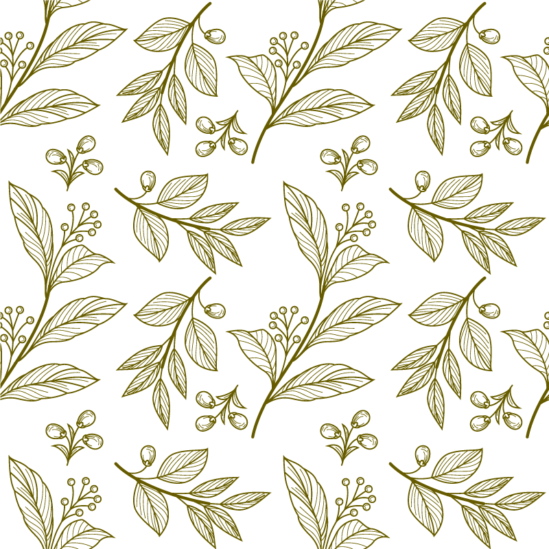 Tappeto vinile fiori design foglie botaniche - TenStickers
