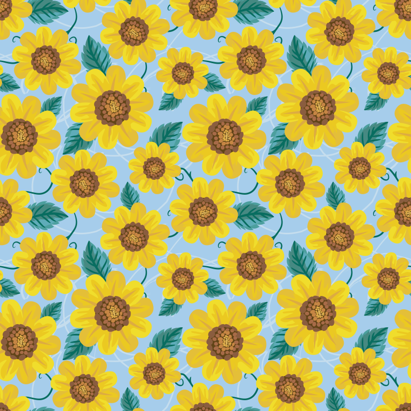 Tappeto vinile fiori girasoli - TenStickers