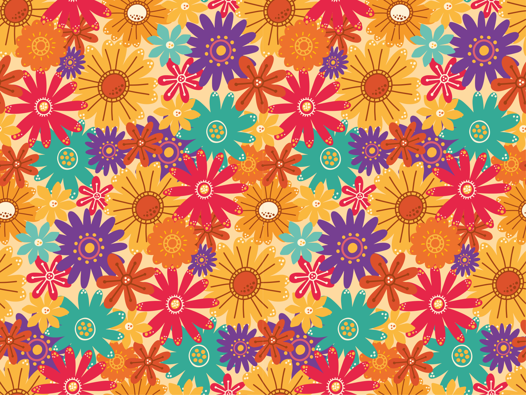 Tappeto vinile fiori tanti fiori - TenStickers