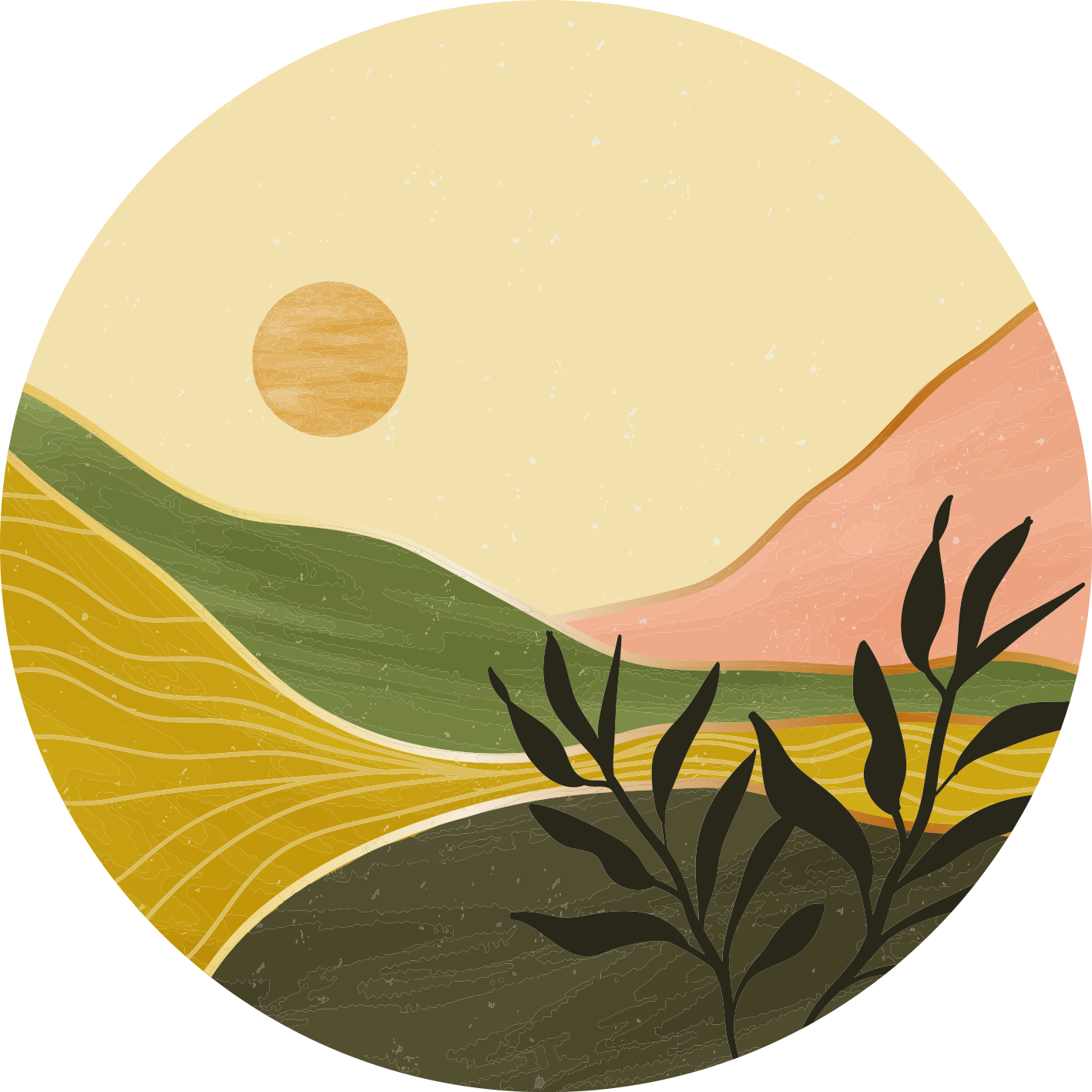 Tappeto vinile fiori paesaggio sereno - TenStickers
