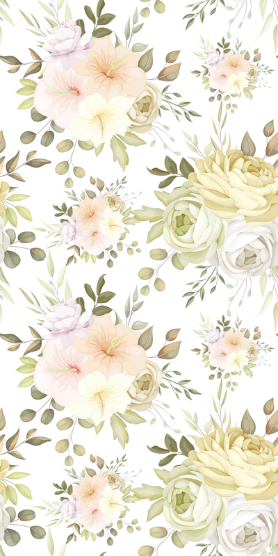 Tappeto vinile fiori motivo floreale elegante - TenStickers