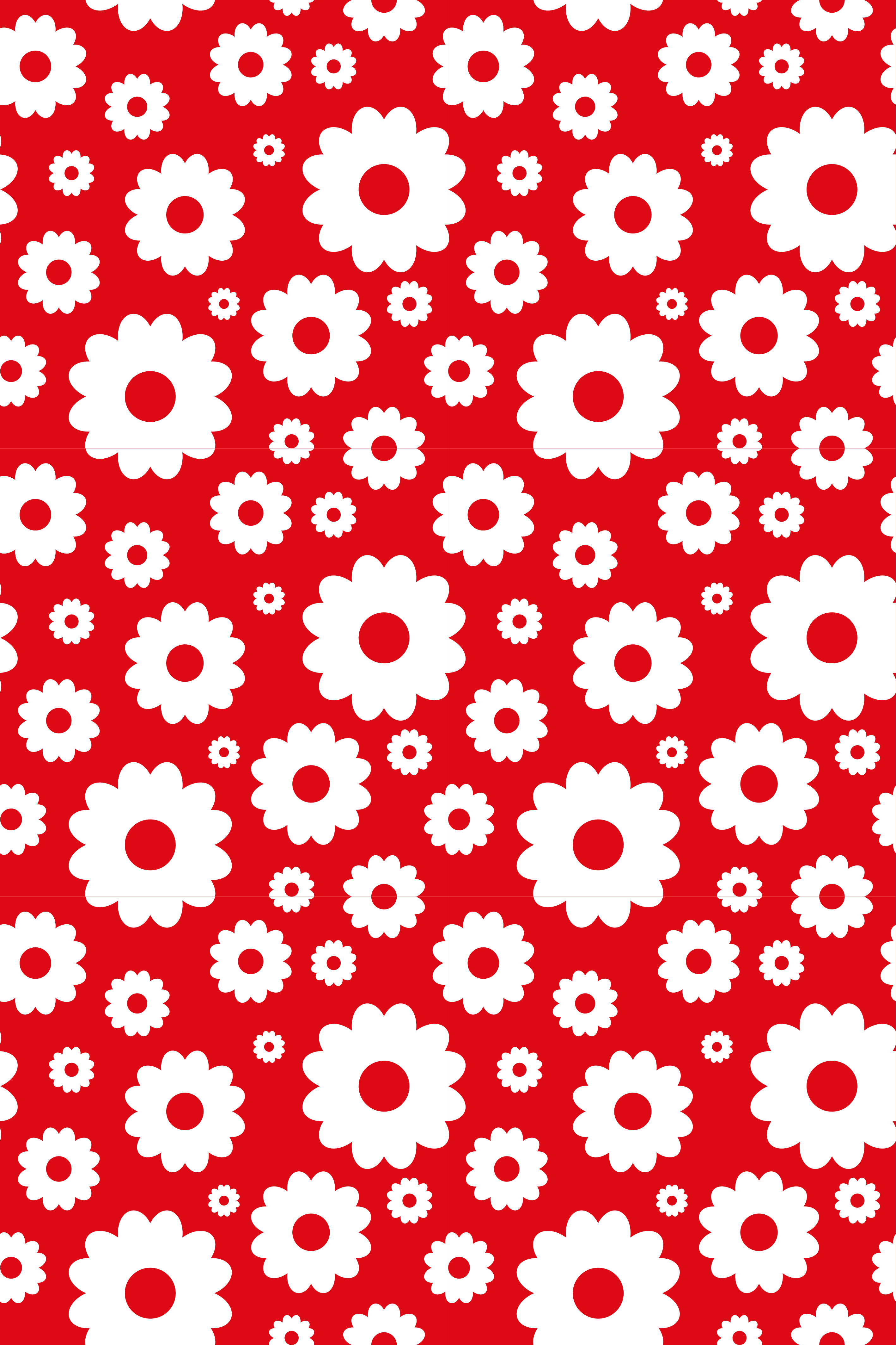 Tappeto vinile fiori margherite rosse e bianche - TenStickers