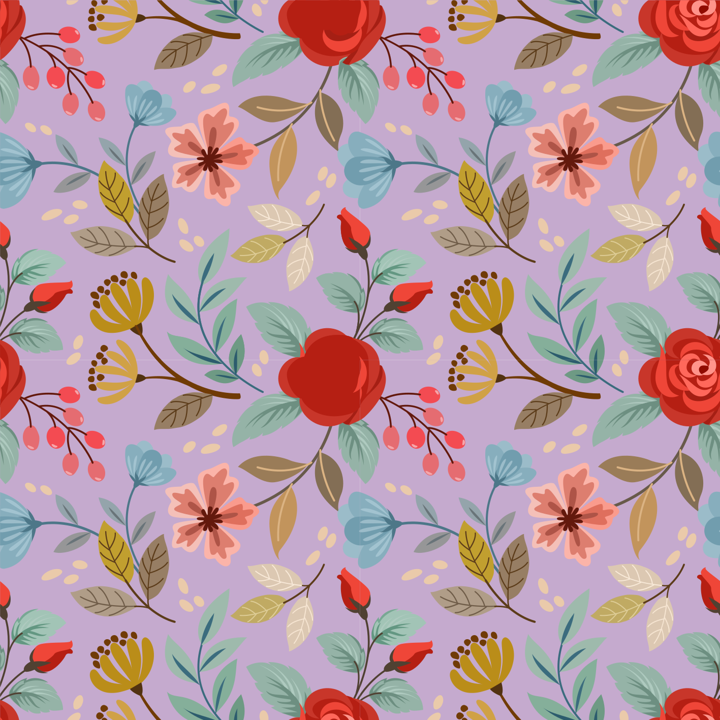 Tappeto vinile fiori fiori colorati - TenStickers