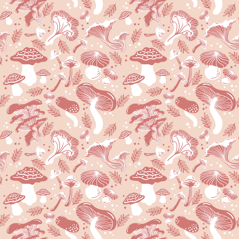 Tappeto vinile fiori funghi del bosco - TenStickers