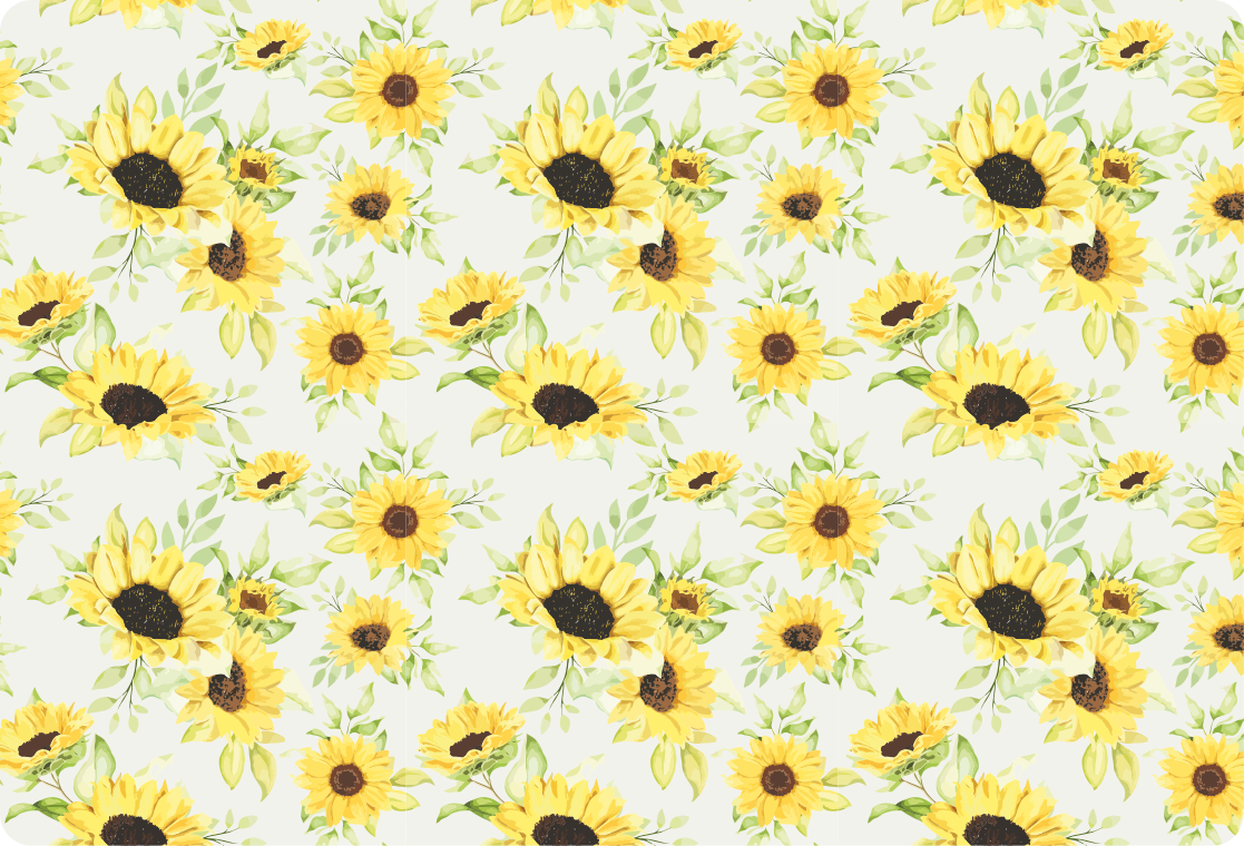 Tappeto vinile fiori motivo a girasoli acquerellati - TenStickers