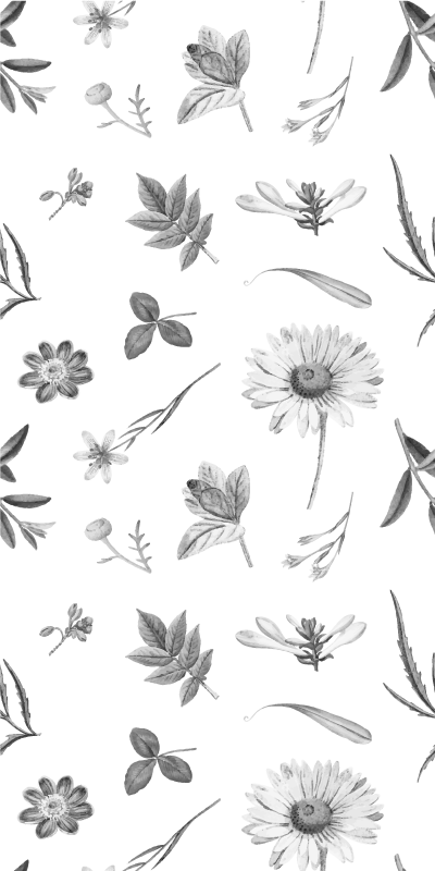 Tappeto vinile fiori fiori grigi sprint - TenStickers