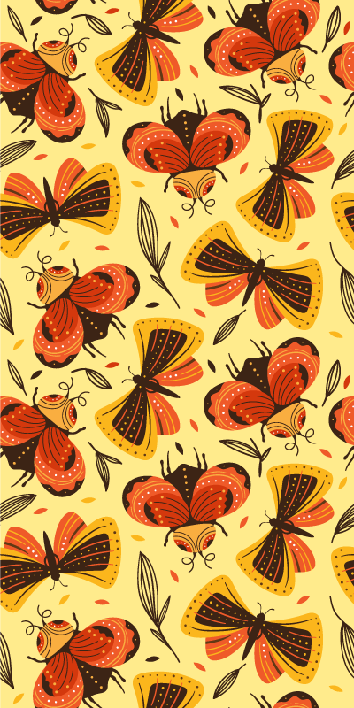 Tappeto vinile fiori immagine di farfalla su fiore - TenStickers