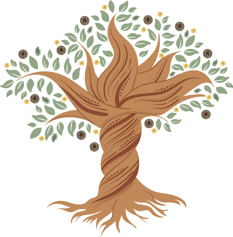 Tappeto vinile fiori albero della vita intrecciato - TenStickers