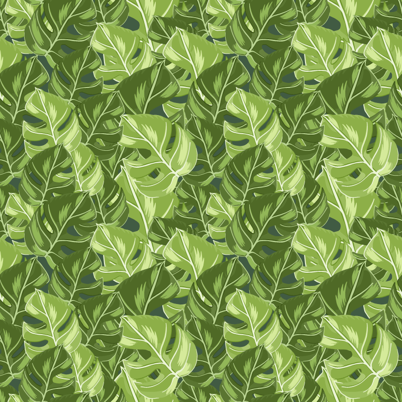 Tappeto vinile fiori design pianta monstera - TenStickers