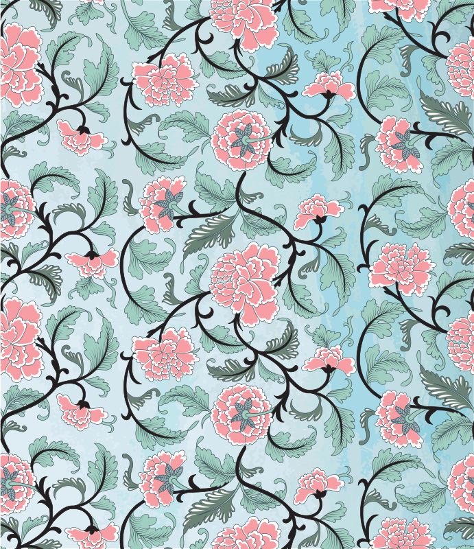 Tappeto vinile fiori pellicola finestra fiori giapponesi - TenStickers
