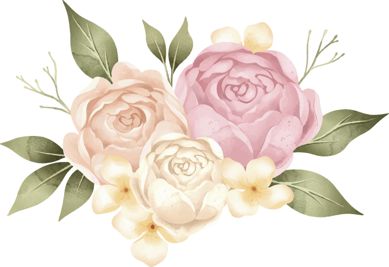 Tappeto vinile fiori peonia acquerello - TenStickers