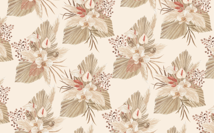 Tappeto vinile fiori fiori secchi e erba di pampas - TenStickers