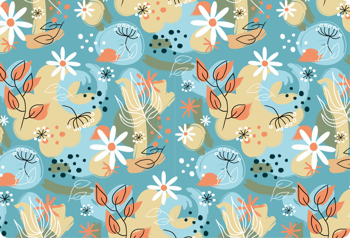 Tappeto vinile fiori sfondo astratto piatto - TenStickers