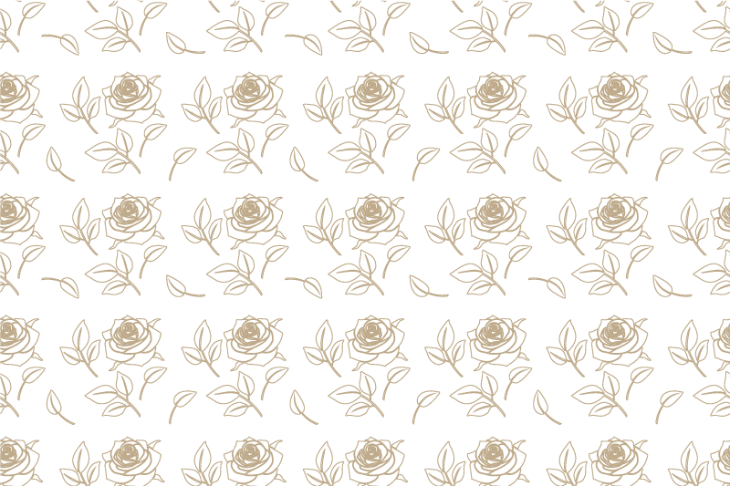 Tappeto vinile fiori motivo rose dettagliato sfondo beige - TenStickers