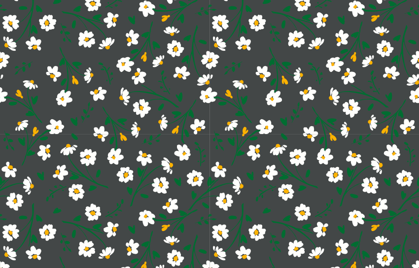 Tappeto vinile fiori margherite su sfondo grigio - TenStickers