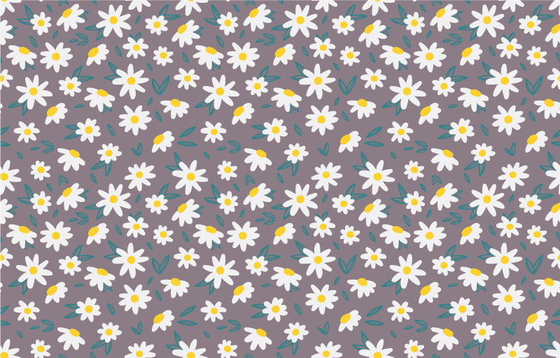 Tappeto vinile fiori motivo margherite piccole seamless - TenStickers