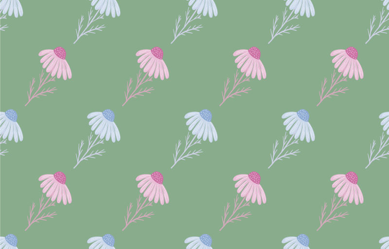 Tappeto vinile fiori motivo margherite di camomilla - TenStickers