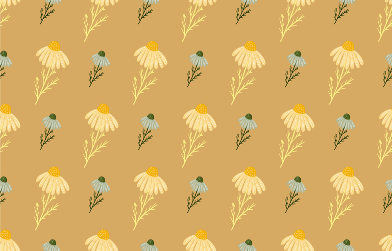 Tappeto vinile fiori design fiori di camomilla - TenStickers