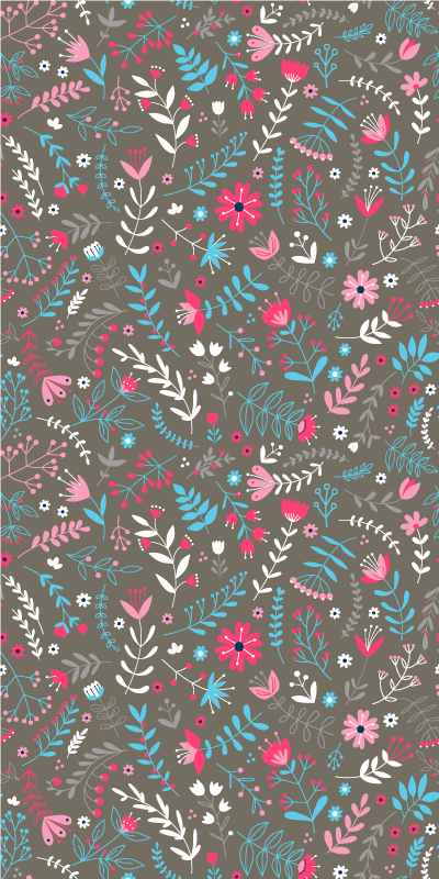 Tappeto vinile fiori stampa floreale colorata - TenStickers