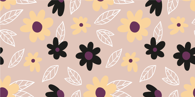 Tappeto vinile fiori fiori moderni colorati su sfondo beige - TenStickers