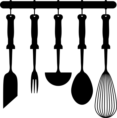 Tappeto pvc cucina utensili da cucina appesi - TenStickers