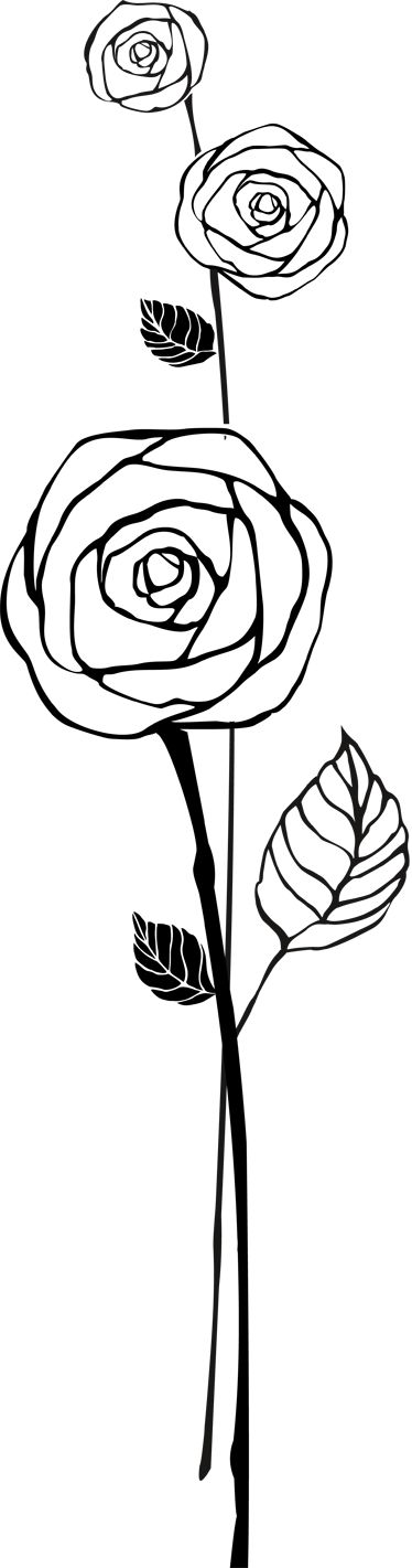 Tappeto pvc cucina rose bianche e nere - TenStickers