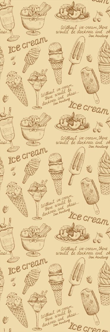 Tappeto pvc cucina gelati vintage - TenStickers