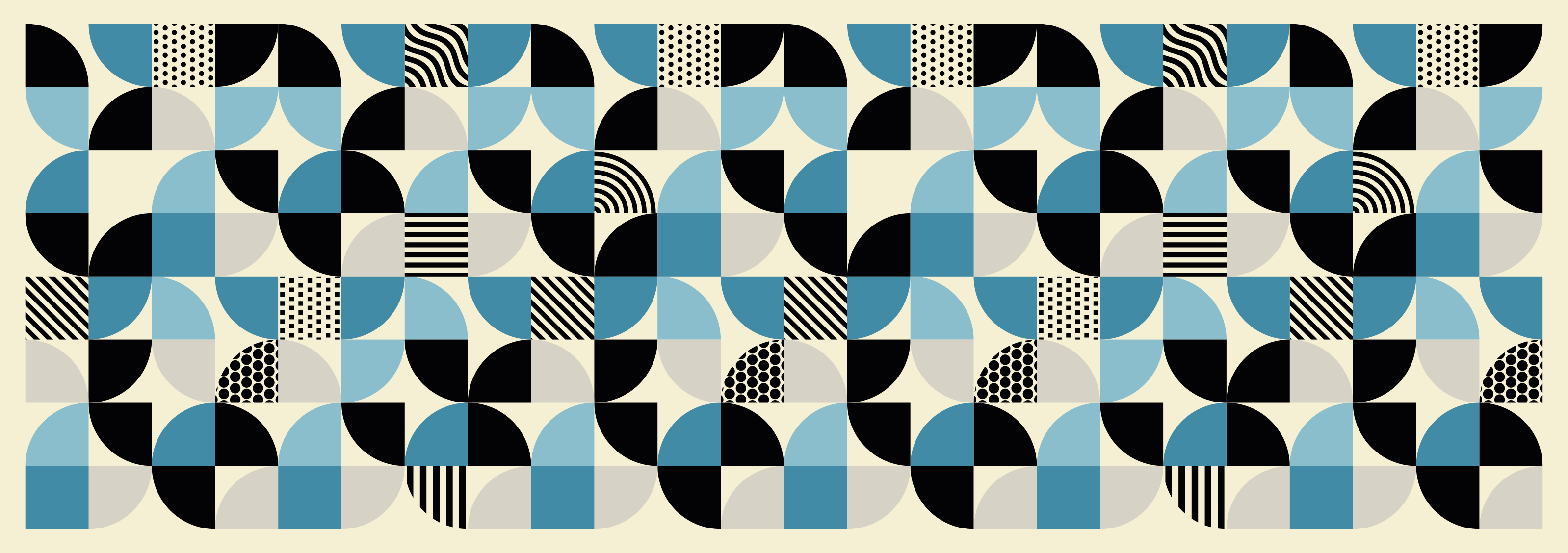 Tappeto vinile sala da pranzo motivo bauhaus blu retro - TenStickers