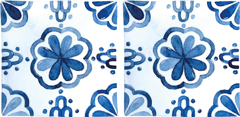 Tappeto vinile sala da pranzo motivi floreali cemento - TenStickers