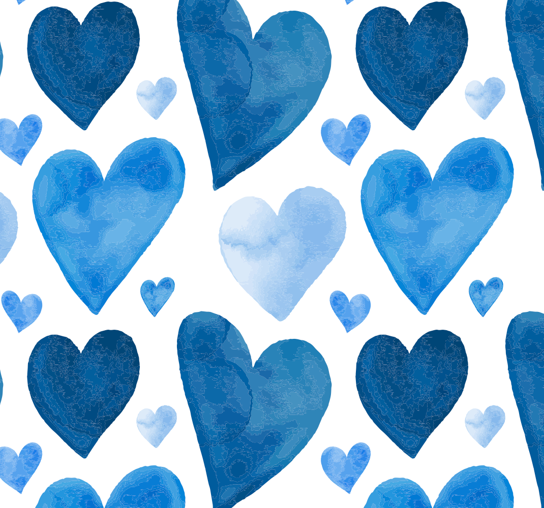 Tappeto pvc cucina cuori blu dolci - TenStickers