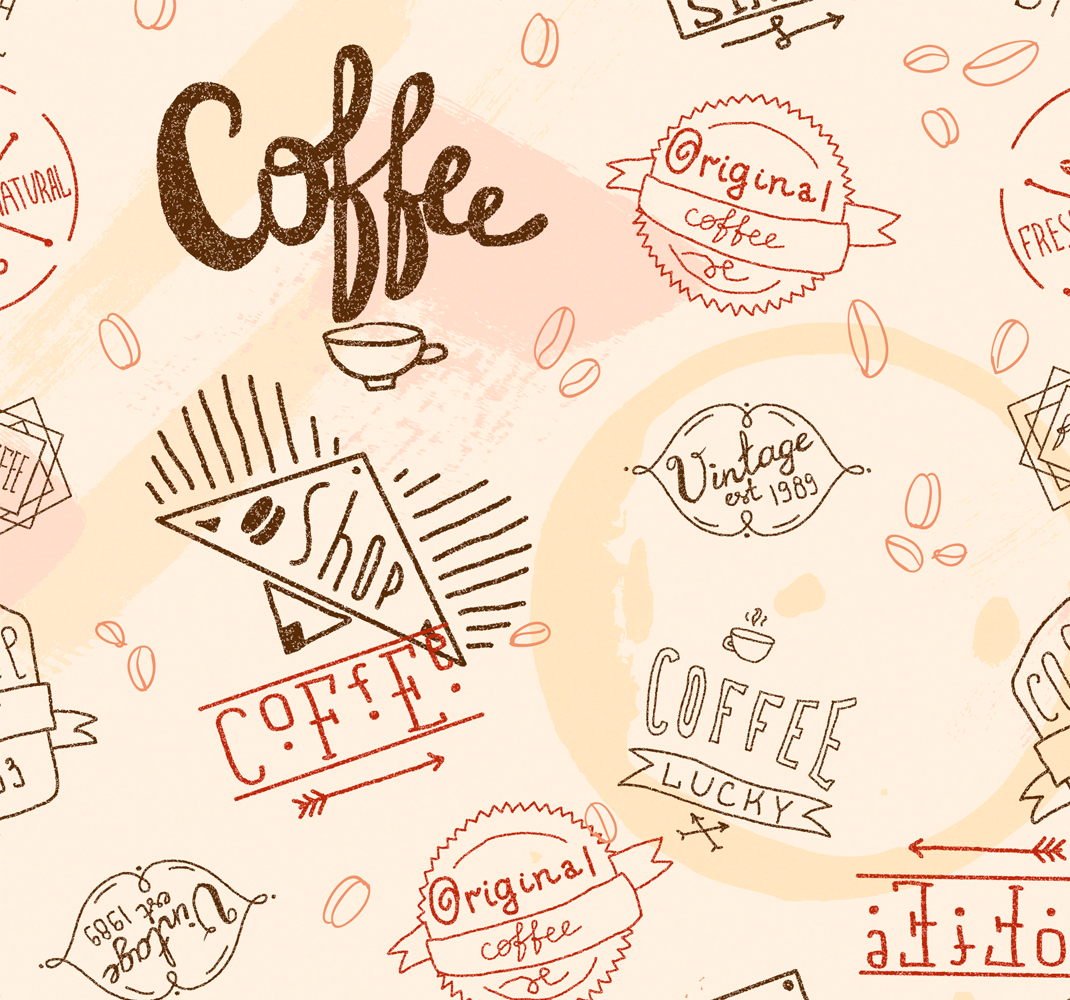 Tappeto pvc cucina icone del caffè - TenStickers