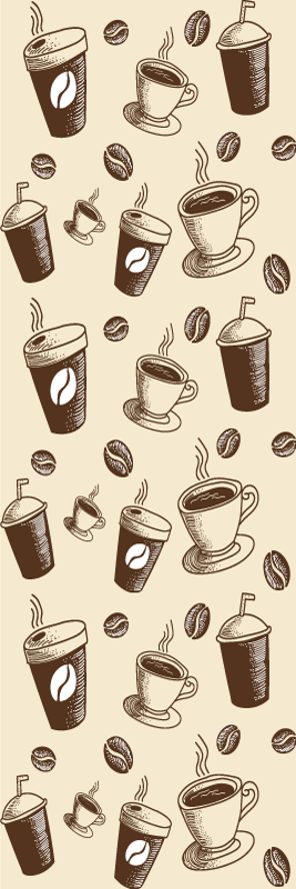 Tappeto pvc cucina con motivo chic tazzine caffè - TenStickers