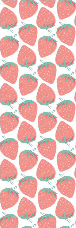 Tappeto pvc cucina motivo fragole pastello senza giunte - TenStickers
