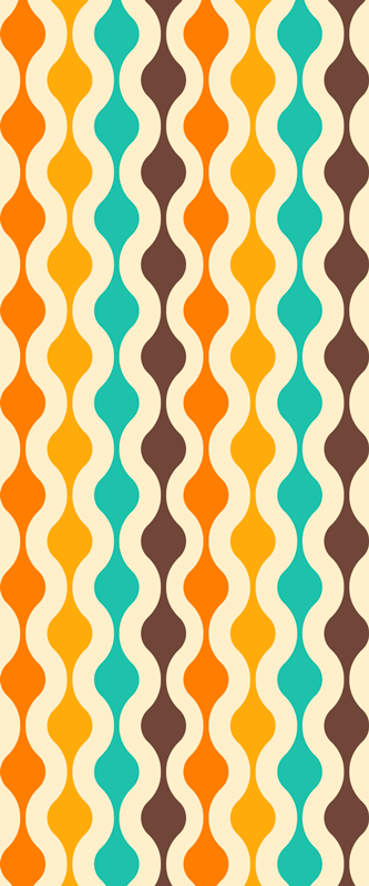 Tappeto pvc cucina geometrico retro anni 70 - TenStickers