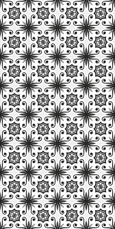 Tappeto pvc cucina piastrelle nere vintage - TenStickers