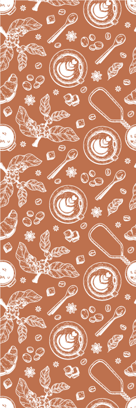 Tappeto pvc cucina motivo caffè senza giunture - TenStickers
