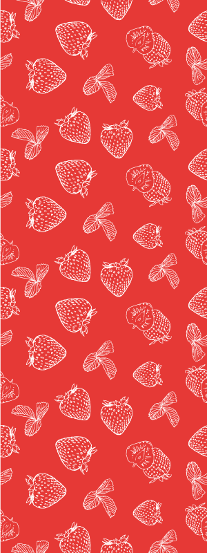 Tappeto pvc cucina motivo fragole senza cuciture - TenStickers