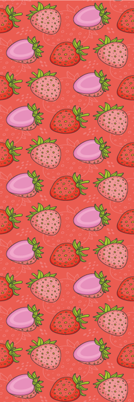 Tappeto pvc cucina fragole rosse e rosa senza cuciture - TenStickers