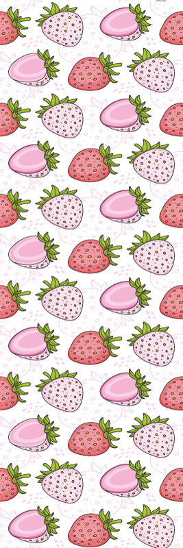Tappeto pvc cucina fragole rosa e rosse senza cuciture - TenStickers