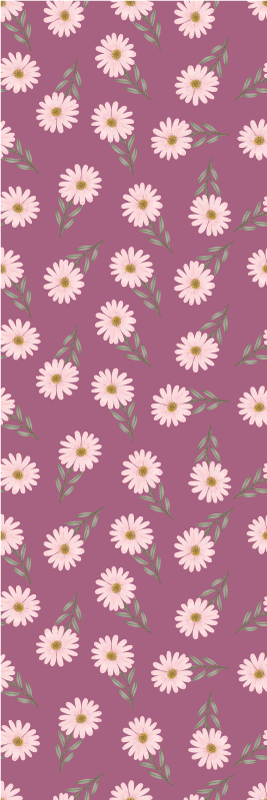 Tappeto pvc cucina motivo margherite rosa piccole - TenStickers