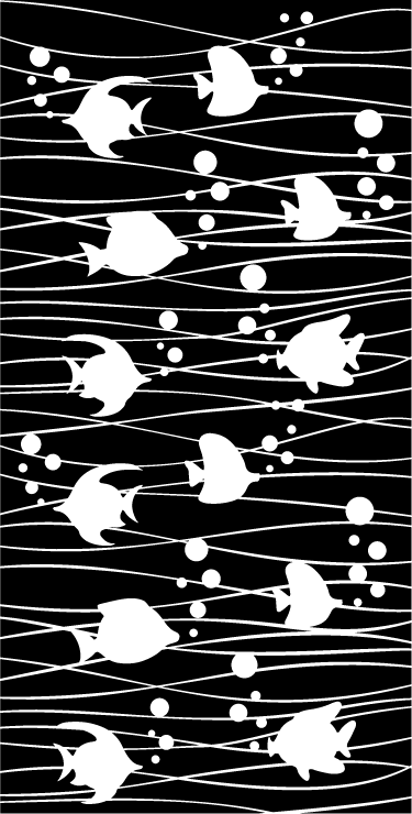 Tappeto vinile bagno pesci e bolle - TenStickers