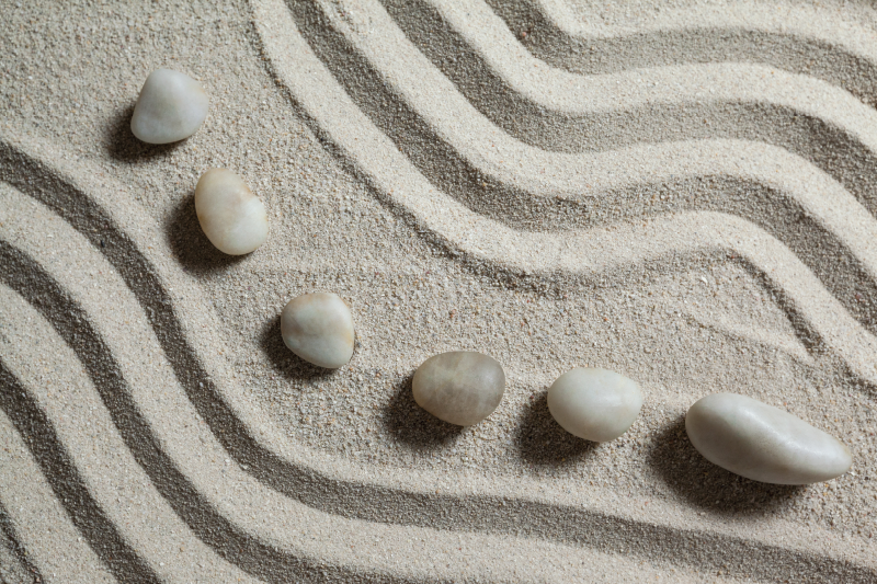 Tappeto vinile bagno percorso zen sabbia - TenStickers