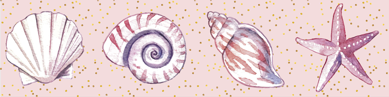 Tappeto vinile bagno vita marina bordo - TenStickers