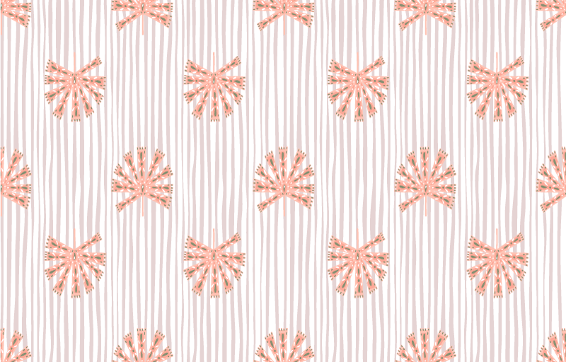 Tappeto vinile fiori fiore geometrico ornamentale rosa - TenStickers