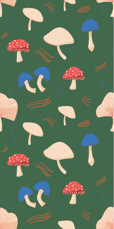 Tappeto vinile fiori funghi rossi e bianchi realistici - TenStickers