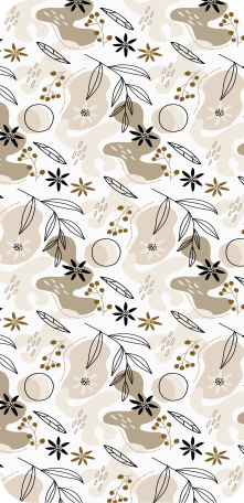 Tappeto vinile fiori motivo elegante foglie rosa e beige - TenStickers