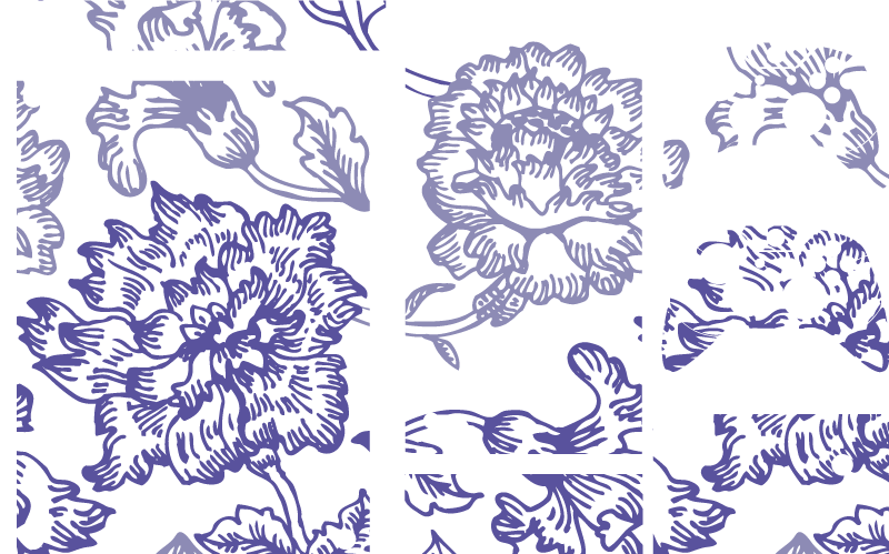 Tappeto vinile fiori motivo floreale morbido viola - TenStickers