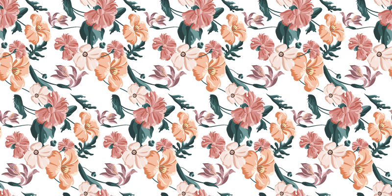 Tappeto vinile fiori motivo fiori pastello belli - TenStickers